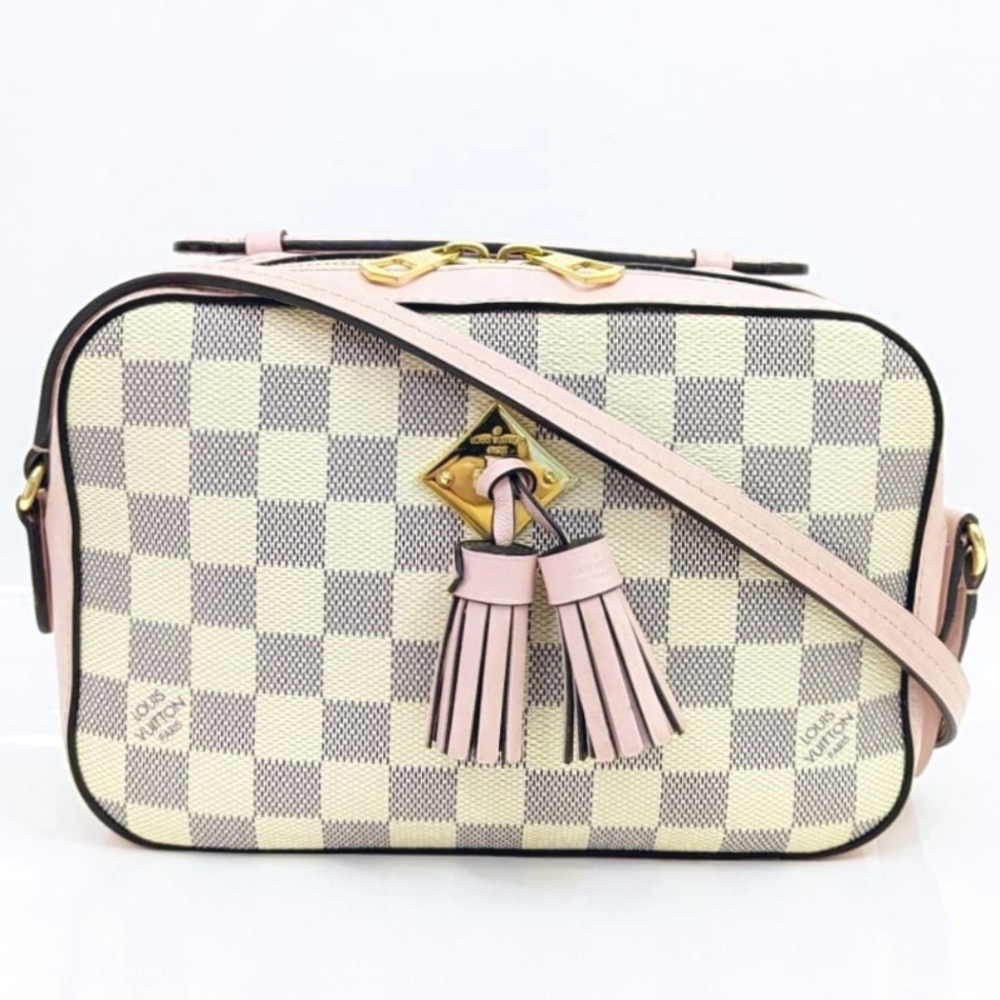 Louis Vuitton Pink and Cream Checkered Crossbody Bag